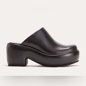 Everlane Puffa Clogs Black Leather Mules - AS IS
